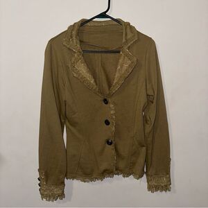 Rick & mo large floral green lace blazerr